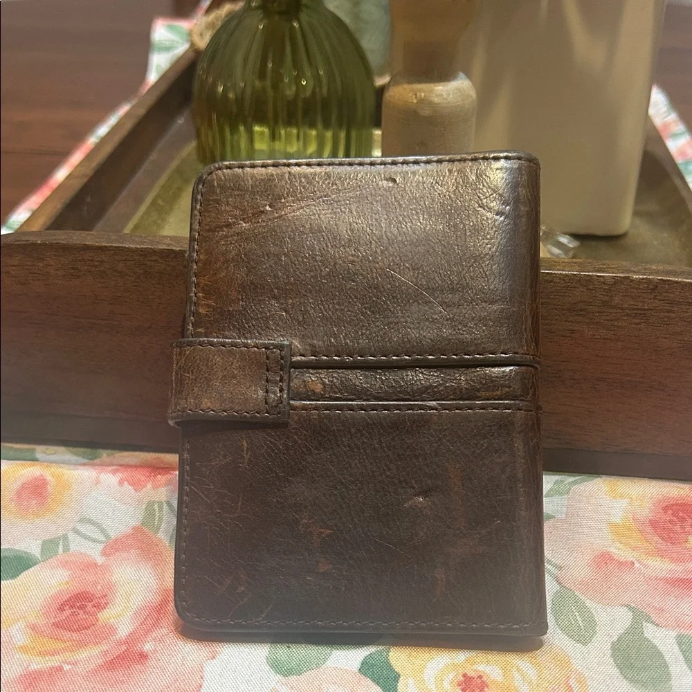 Brown Leather Passport Travel Document Wallet